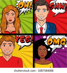 people pop art comic