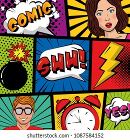 people pop art comic