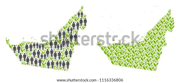 People Population Eco Arab Emirates Map Stock Vector (Royalty Free ...