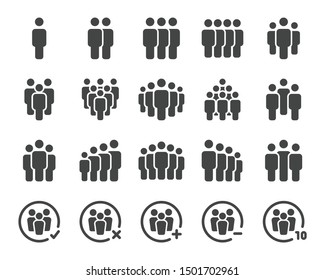 People And Population Icon Set,vector And Illustration