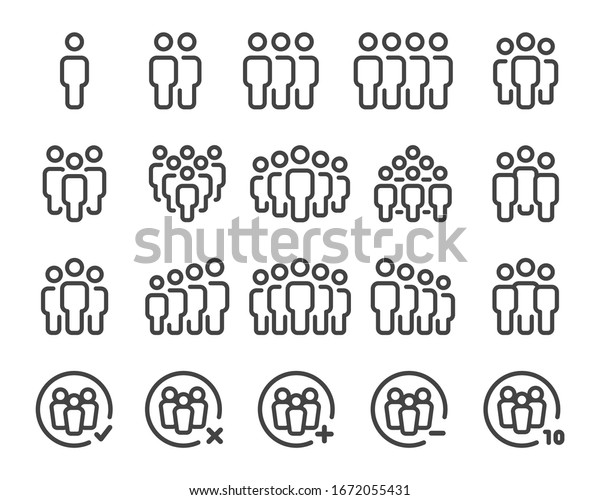 people and population thin line icon\
set,vector and\
illustration