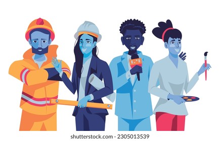 People porfessions character design illustration