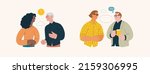 People portrait - Conversation -Modern flat vector concept illustration of talking people, half-length portrait, user avatar. Creative landing web page illustartion, conversation and discussion