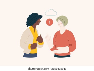 People portrait - Conversation -Modern flat vector concept illustration of talking people, half-length portrait, user avatar. Creative landing web page illustartion, conversation and discussion