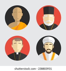 People portraits. Avatar religion. Flat design. Vector illustration