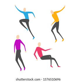People pose for design. Vector illustration.