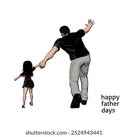 People pose Happy fathers day vector people ilustration design isolated template 