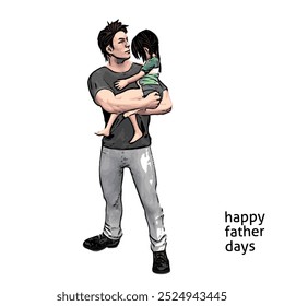 People pose Happy fathers day vector people ilustration design isolated template 