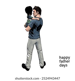 People pose Happy fathers day vector people ilustration design isolated template 