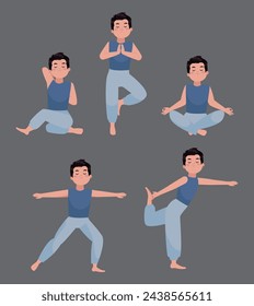 People in poses of yoga