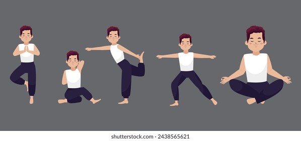 People in poses of yoga