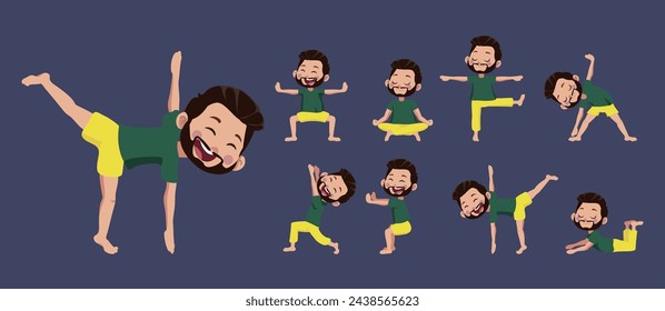 People in poses of yoga