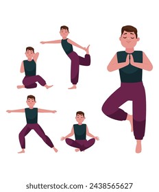 People in poses of yoga