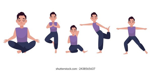 People in poses of yoga