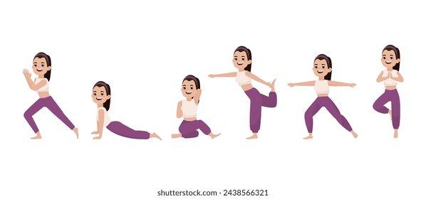 People in poses of yoga