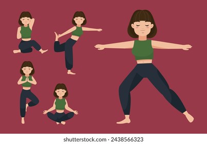 People in poses of yoga