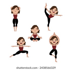 People in poses of yoga