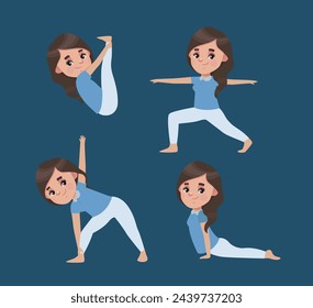Personas en poses de yoga 