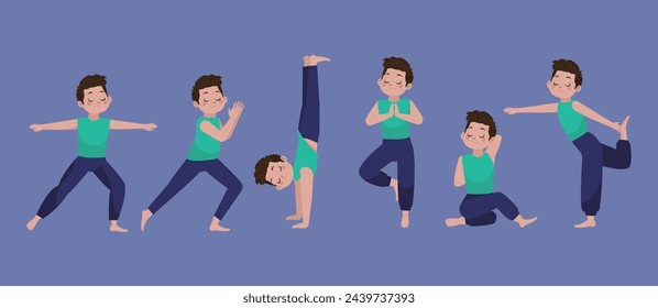 People in poses of yoga 