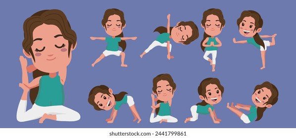 People in poses of yoga 