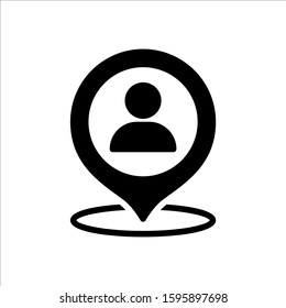 people position map pin icon vector