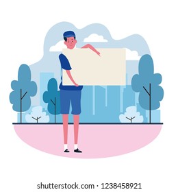 people with posters