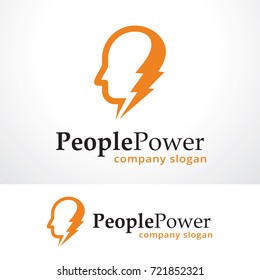 People Power Logo Template Design Vector, Emblem, Design Concept, Creative Symbol, Icon
