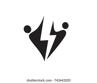 People Power Logo Template Design Vector, Emblem, Design Concept, Creative Symbol, Icon
