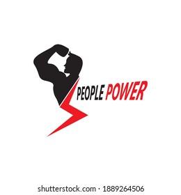 People power logo vector template vector illustration