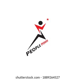 Ilustración vectorial del logotipo de potencia de la gente