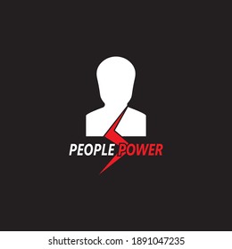 People power logo vector template vector illustration