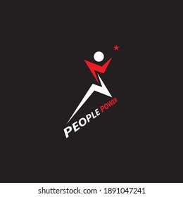 People power logo vector template vector illustration