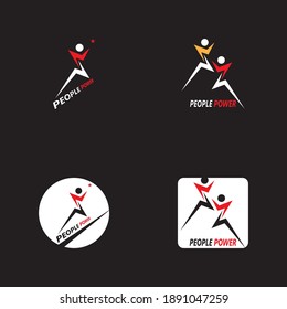 People power logo vector template vector illustration