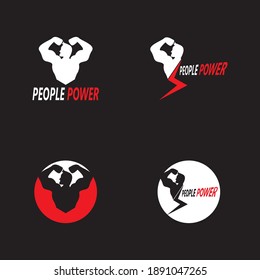 People power logo vector template vector illustration
