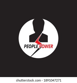 Ilustración vectorial del logotipo de potencia de la gente