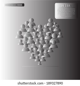 people power, man power in love, vector illustration