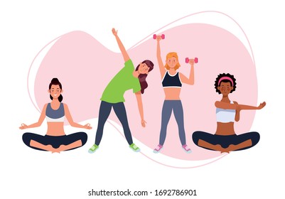 Menschen, die Sportler üben Vektorillustration Illustration Design
