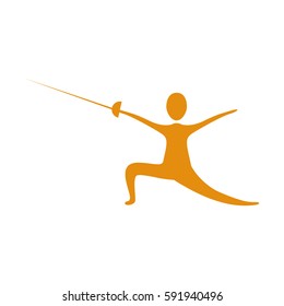 people practicing fencing icon, vector illustration design image