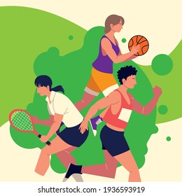 People Practicing Sport Activities Cartoon Stock Vector (Royalty Free ...