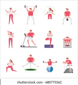 people practicing sport vector illustration flat design