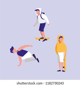 people praticing exercise avatar character