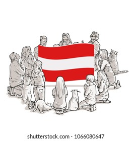 People pray for Austria