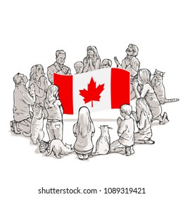 People pray for Canada