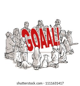People pray for goal