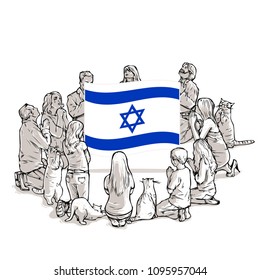 People pray for Israel
