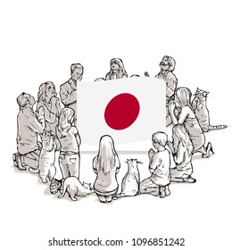 People pray for Japan