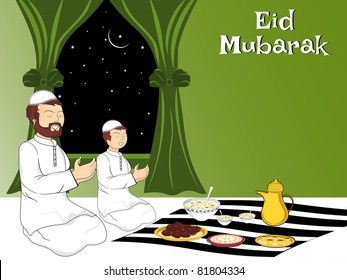 people praying before eating food