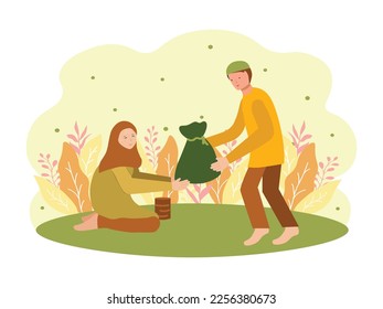People praying and giving for Ramadan Celebration