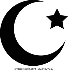 people praying and islamic symbols prepared in vector