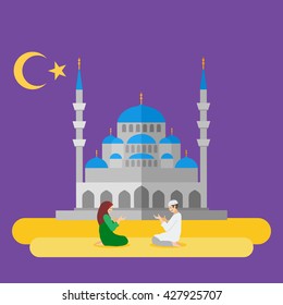 People praying at Mosque